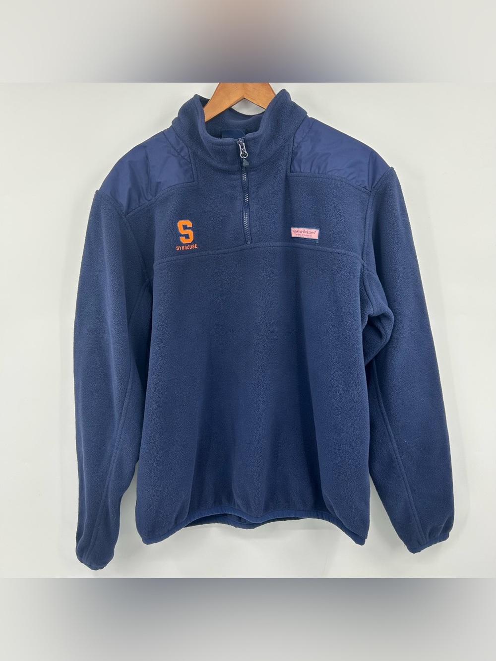 Vineyard Vines Navy Syracuse Half-Zip Fleece Pullover